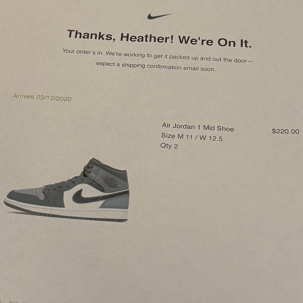 NIKE JORDAN 1 Mid Obsidian Sanded Purple (2020) - Picture 10 of 11